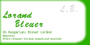 lorand bleuer business card